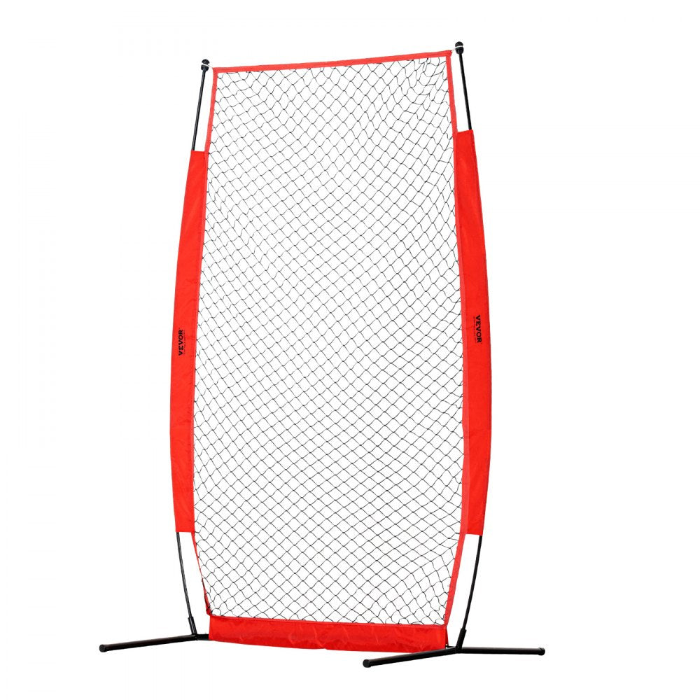 VEVOR I Screen Baseball for Batting Cage, 7x4 ft Baseball & Softball Safety Screen, Body Protector Portable Batting Screen with Carry Bag & Ground Stakes, Baseball Pitching Net for Pitchers Protection 