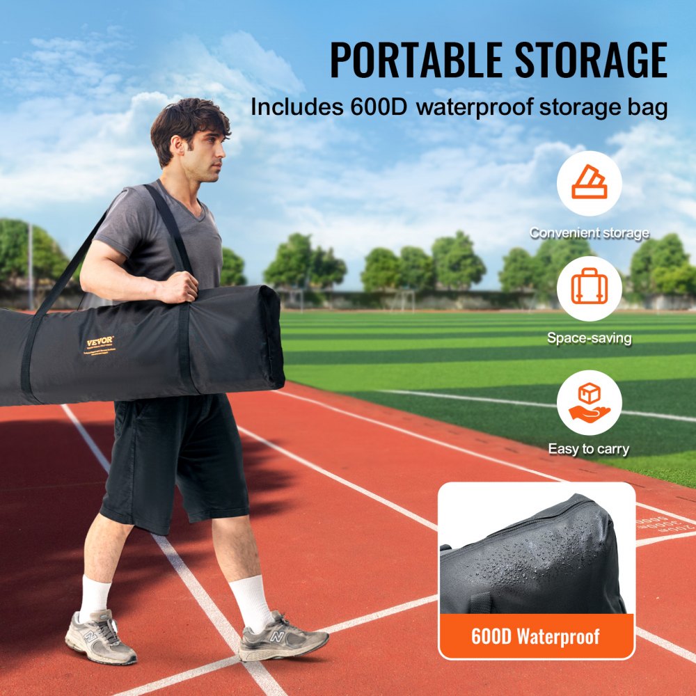 VEVOR I Screen Baseball for Batting Cage, 7x4 ft Baseball Softball Safety Screen, Body Protector Portable Batting Screen with Carry Bag & Ground Stakes, Heavy Duty Pitching Net for Pitchers Protection 