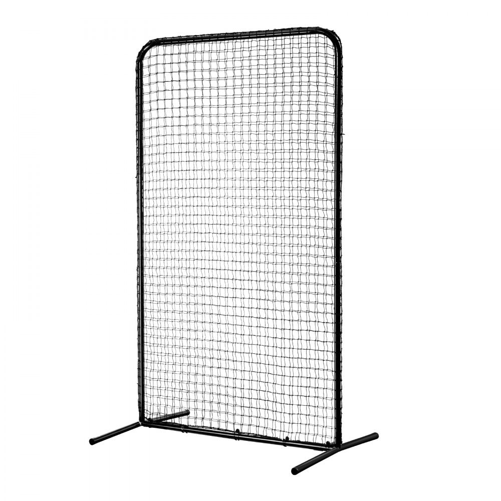 VEVOR I Screen Baseball for Batting Cage, 7x4 ft Baseball Softball Safety Screen, Body Protector Portable Batting Screen with Carry Bag & Ground Stakes, Heavy Duty Pitching Net for Pitchers Protection 