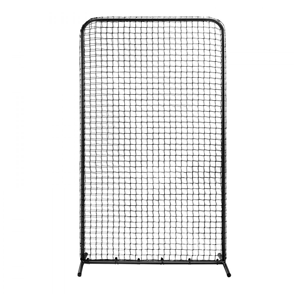 VEVOR I Screen Baseball for Batting Cage, 7x4 ft Baseball Softball Safety Screen, Body Protector Portable Batting Screen with Carry Bag & Ground Stakes, Heavy Duty Pitching Net for Pitchers Protection 
