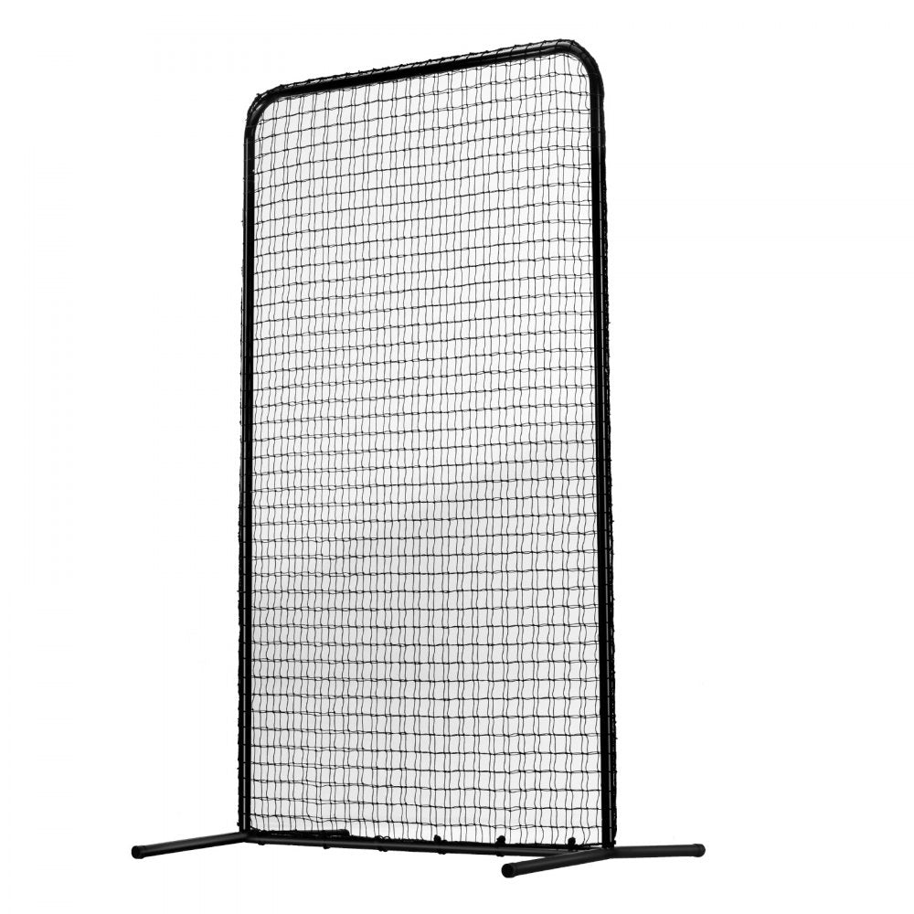 VEVOR I Screen Baseball for Batting Cage, 7x4 ft Baseball Softball Safety Screen, Body Protector Portable Batting Screen with Carry Bag & Ground Stakes, Heavy Duty Pitching Net for Pitchers Protection 