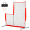 VEVOR L Screen Baseball for Batting Cage, 7x7 ft Baseball & Softball Safety Screen, Body Protector Portable Batting Screen with Carry Bag & Ground Stakes, Baseball Pitching Net for Pitchers Protection
