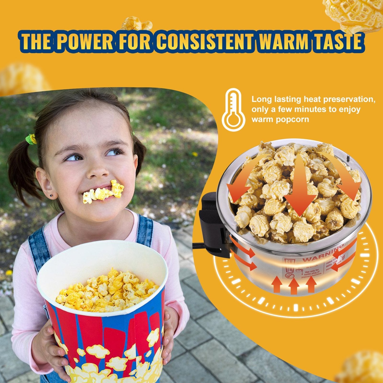 VEVOR Popcorn Popper Machine Tabletop Popcorn Maker 300W 2.5 Oz Red 