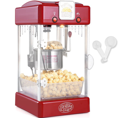 VEVOR Popcorn Popper Machine Tabletop Popcorn Maker 300W 2.5 Oz Red 