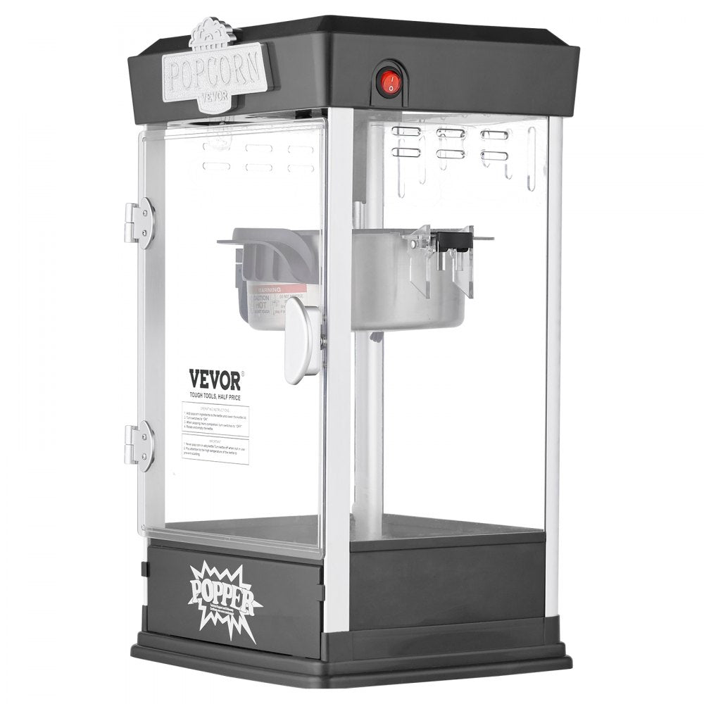 VEVOR Popcorn Popper Machine Tabletop Popcorn Maker 480W 4 Oz Black 
