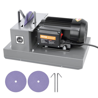 VEVOR Lawn Mower Blade Sharpener, 2/3HP 500W Lawnmower Blade Grinder with 7-inch Ceramic Grinding Wheel, Powerful Bench Mower Sharpening Machine for High/Low Lift Blades, Gator Blades, Flat Blades 