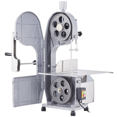 VEVOR Commercial Electric Meat Bandsaw, 1100W Stainless Steel Countertop Bone Sawing Machine, Workbeach 19.3" x 15", 0.16-7.9 Inch Cutting Thickness, Frozen Meat Cutter with 6 Blades for Rib Pork Beef 