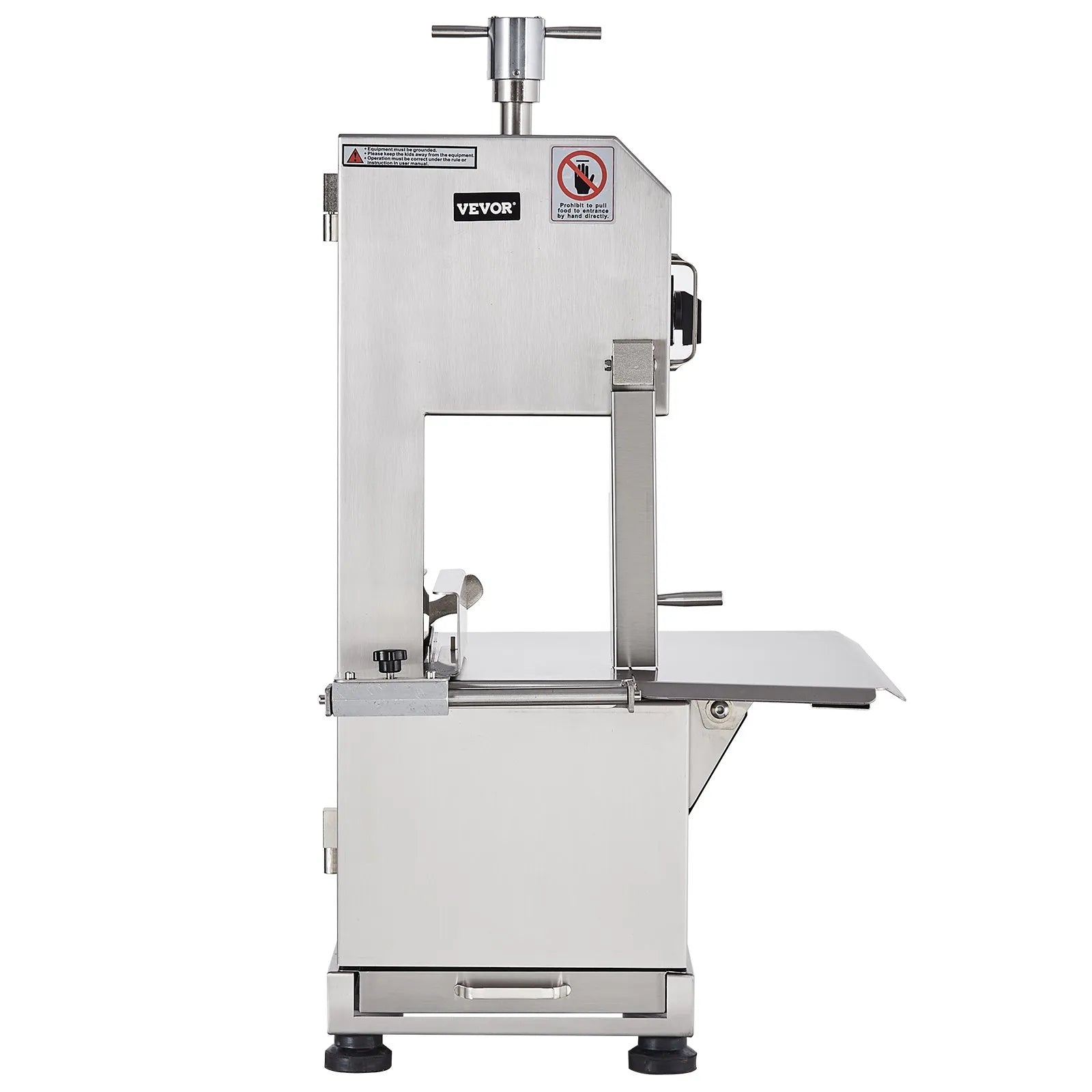 VEVOR Commercial Electric Meat Bandsaw, 2200W Stainless Steel Countertop Bone Sawing Machine, Workbeach 18.5" x 20.9", 0-7.1 Inch Cutting Thickness, Frozen Meat Cutter with 6 Blades for Rib Pork Beef