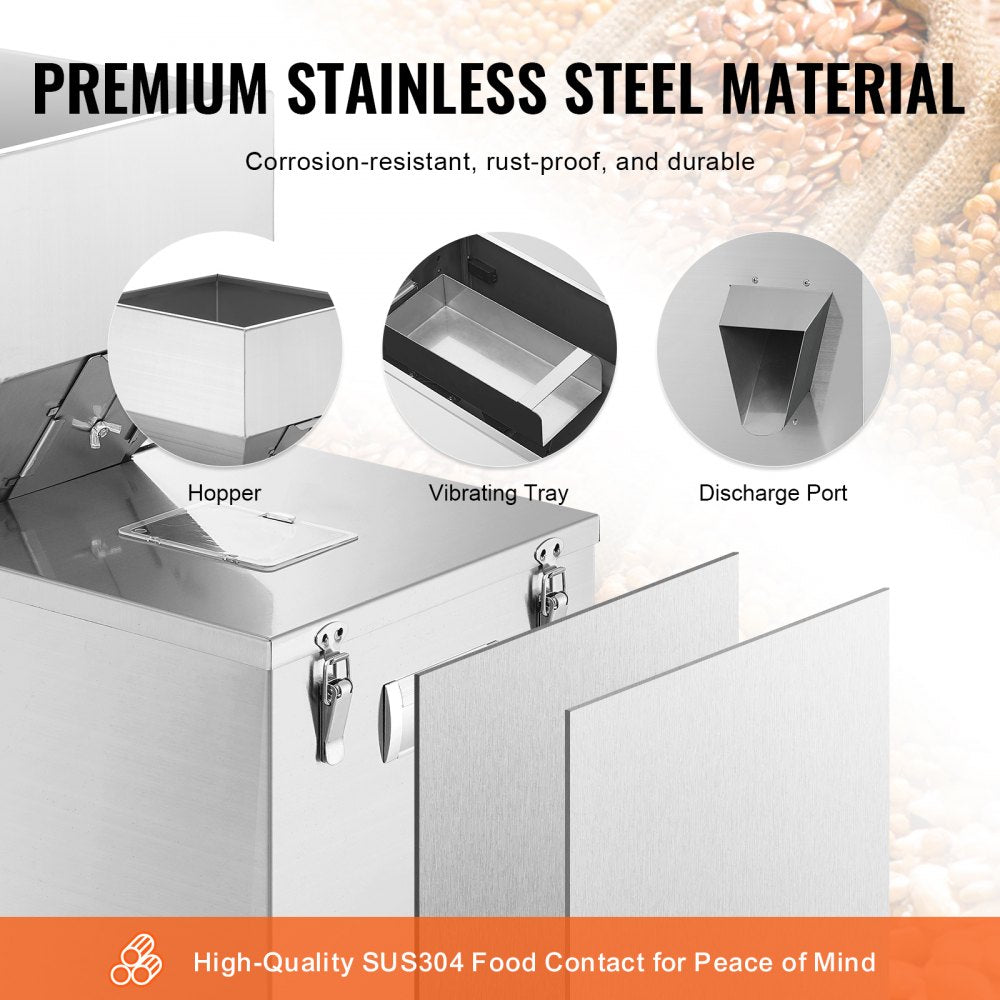 VEVOR Powder Filling Machine, 0.022-1.1lbs/10-500g, Automatic Intelligent Particle Weighing Filling Machine, Bottle Bag Powder Filler Particle Dispenser for Tea Seeds Grains Powder Flour Beans Glitter 