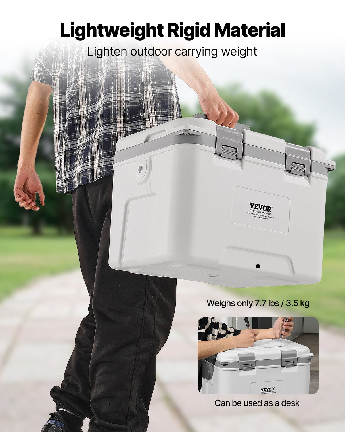 VEVOR Portable Cooler 21 QT Insulated Cooler 30 Can Capacity with Handles Strap 