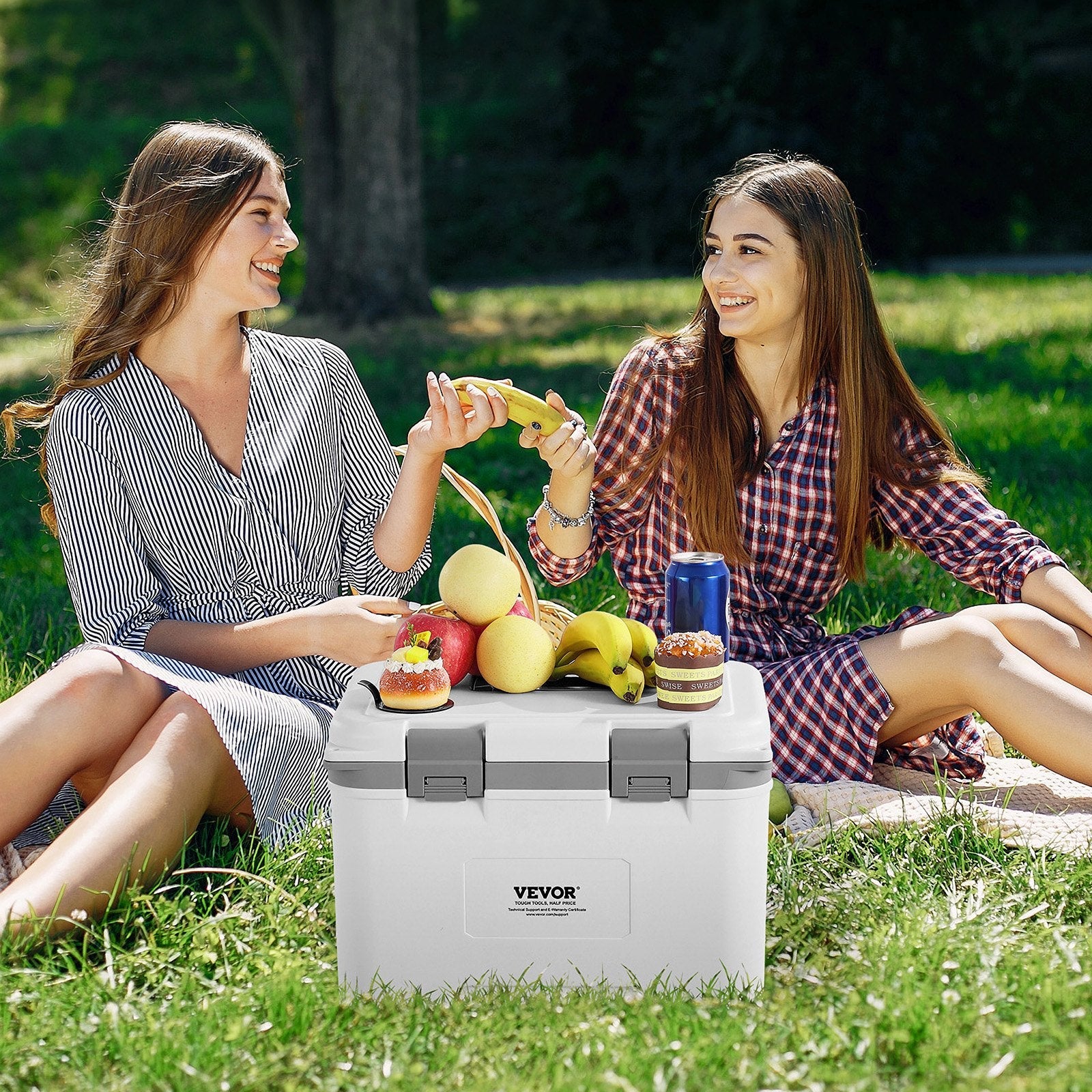 VEVOR Portable Cooler 21 QT Insulated Cooler 30 Can Capacity with Handles Strap 