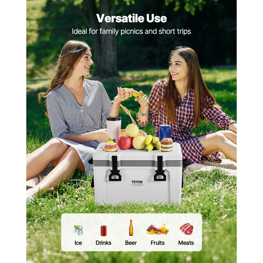 VEVOR Portable Cooler 26 QT Insulated Cooler 38 Can Capacity with Handles Strap