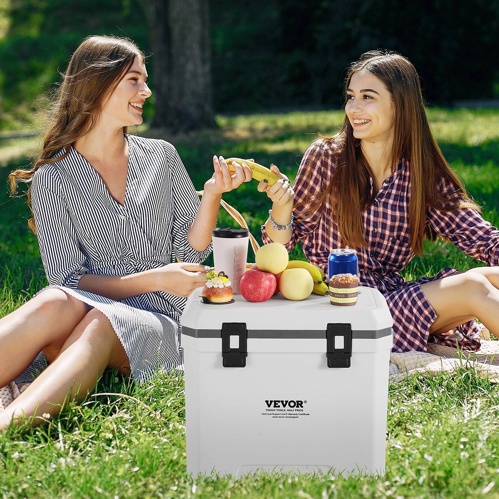 VEVOR Portable Cooler 38 QT Insulated Cooler 54 Can Capacity with Cup Holder 