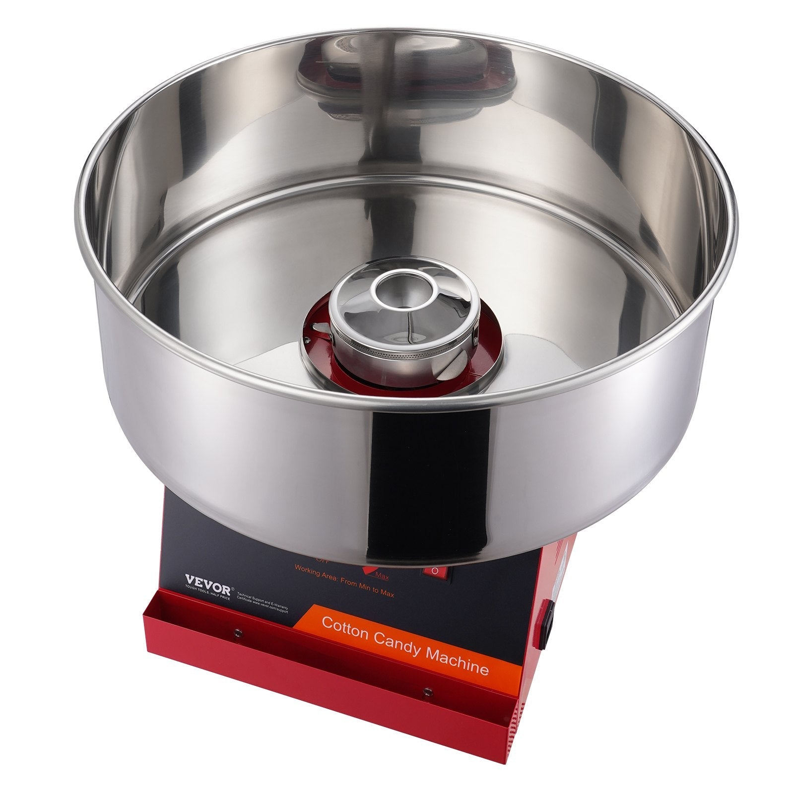 VEVOR Electric Cotton Candy Machine, 1000W Candy Floss Maker, Commercial Cotton Candy Machine with Stainless Steel Bowl, and Sugar Scoop, Perfect for Home Kids Birthday, Family Party (Red) 