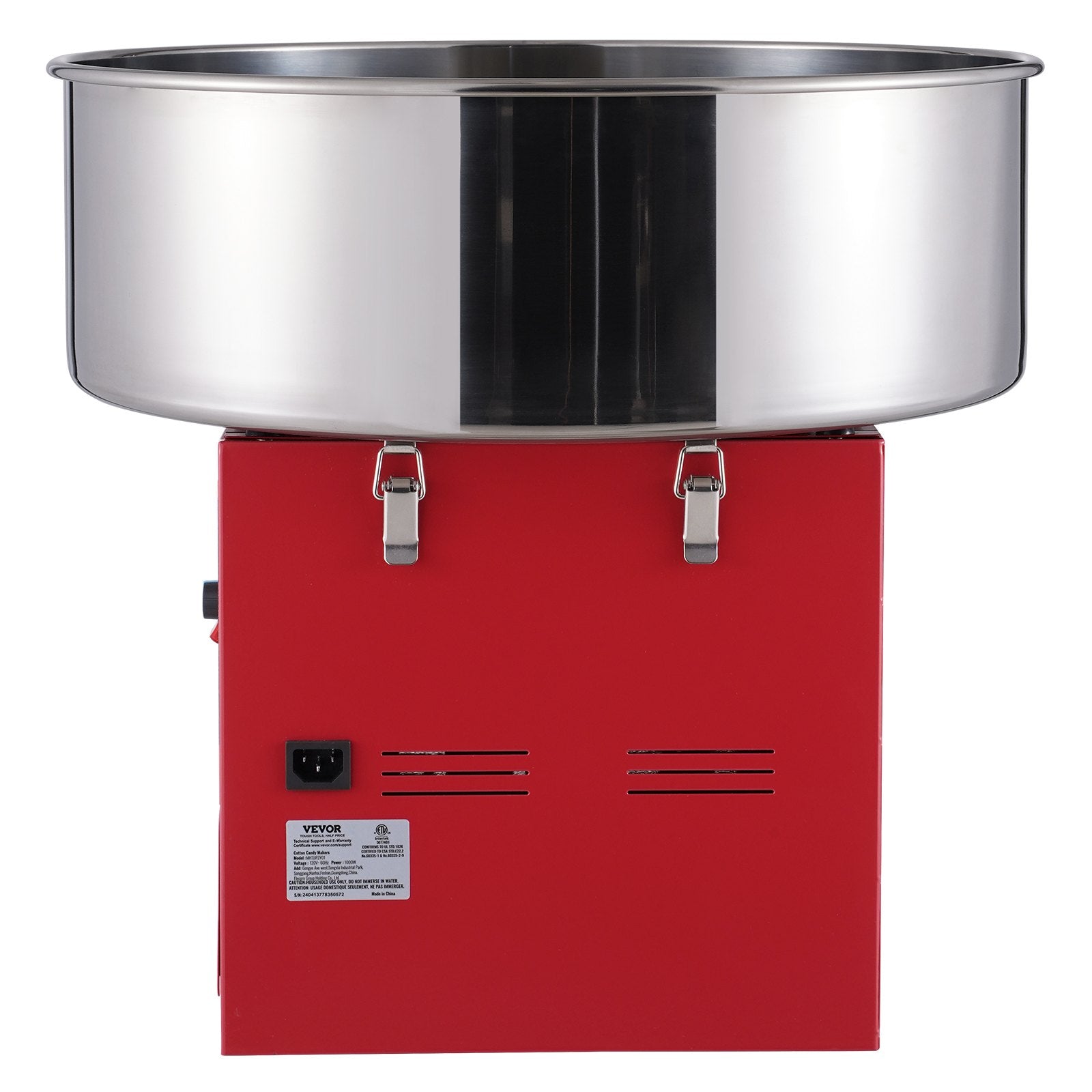 VEVOR Electric Cotton Candy Machine, 1000W Candy Floss Maker, Commercial Cotton Candy Machine with Stainless Steel Bowl, Sugar Scoop, and Drawer, Perfect for Home Kids Birthday, Family Party, Red 