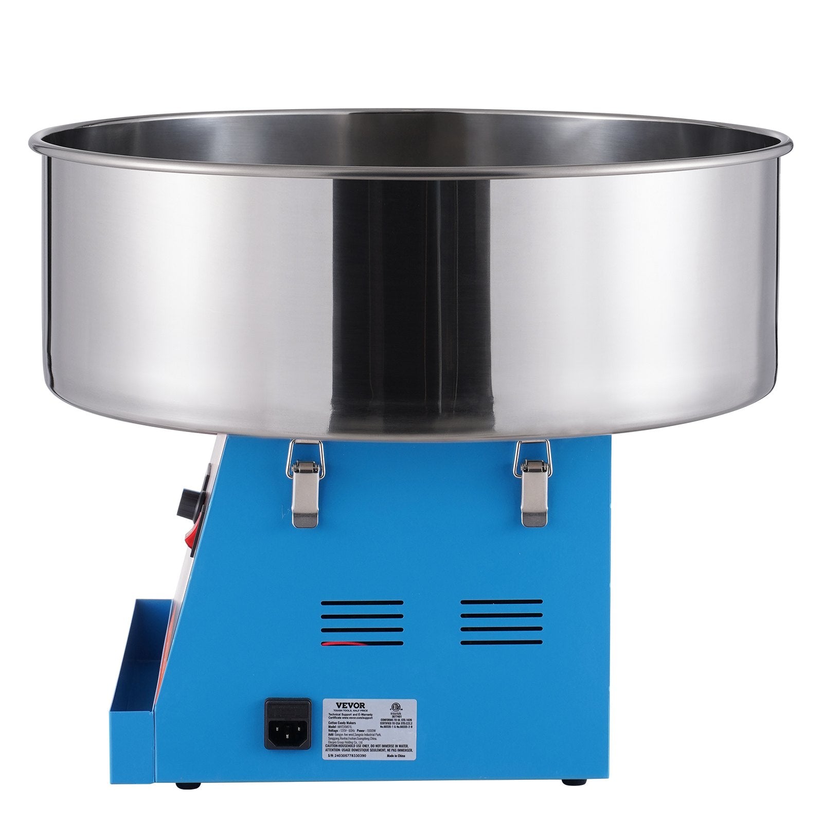 VEVOR Electric Cotton Candy Machine, 1000W Candy Floss Maker, Commercial Cotton Candy Machine with Stainless Steel Bowl, and Sugar Scoop, Perfect for Home Kids Birthday, Family Party (Blue) 