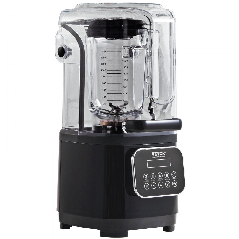 VEVOR Professional Blender with Shield, Commercial Countertop Blenders, 68 oz  Blender Combo, Stainless Steel 9 Speed & 5 Functions Blender, for Shakes, Smoothies, Peree, and Crush Ice, Black 