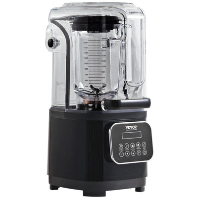 VEVOR Professional Blender with Shield, Commercial Countertop Blenders, 68 oz  Blender Combo, Stainless Steel 9 Speed & 5 Functions Blender, for Shakes, Smoothies, Peree, and Crush Ice, Black 