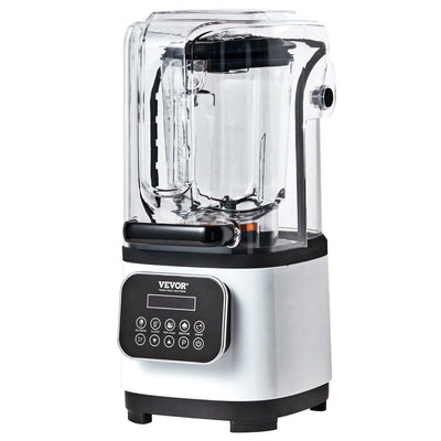 VEVOR Professional Blender with Shield, Commercial Countertop Blenders, 68 oz Jar Blender Combo, Stainless Steel 9 Speed & 5 Functions Blender, for Shakes, Smoothies, Peree, and Crush Ice, White 