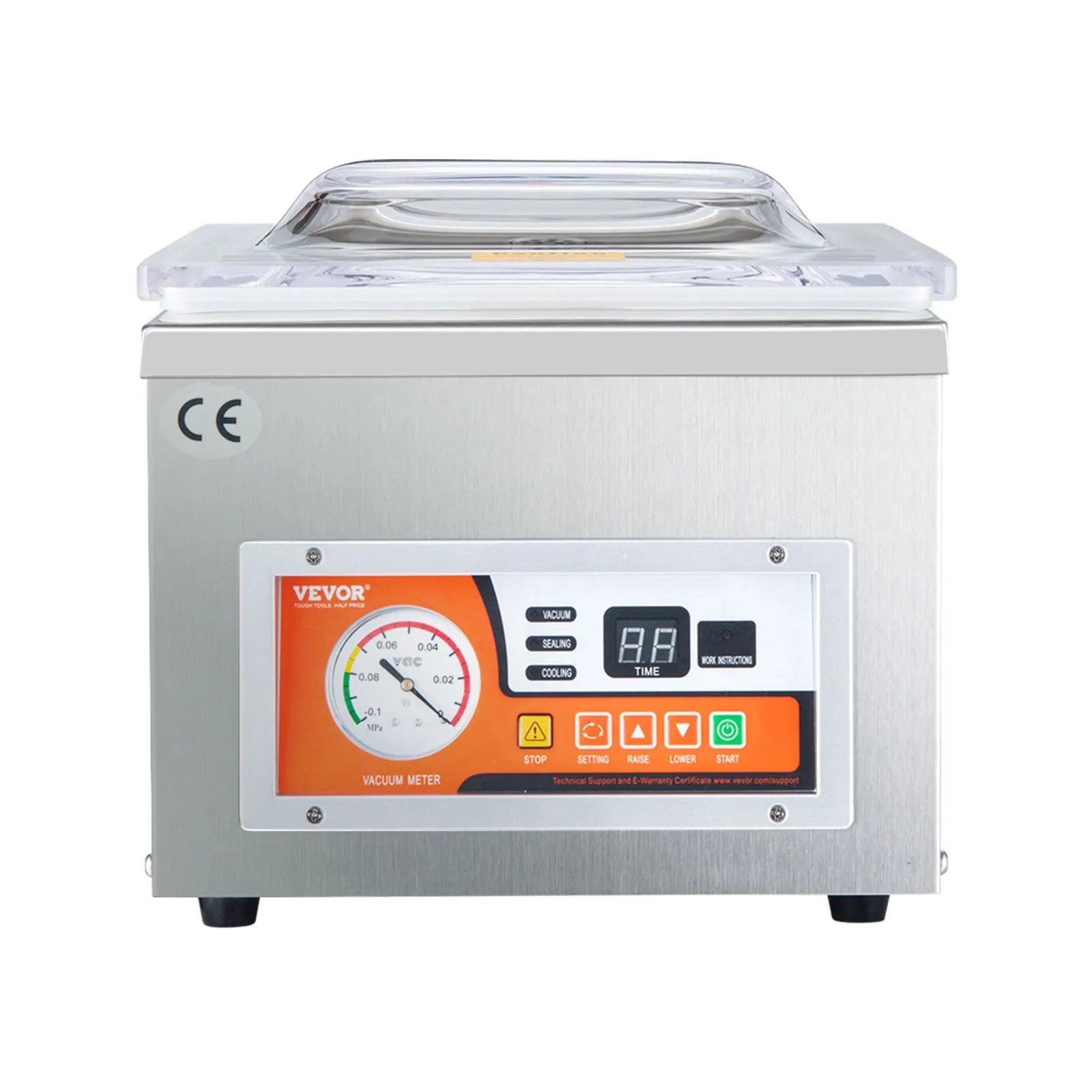 VEVOR Chamber Vacuum Sealer, 260W Sealing Power, Vacuum Packing Machine for Wet Foods, Meats, Marinades and More, Compact Size with 15.7" Sealing Length, Applied in Home Kitchen and Commercial Use