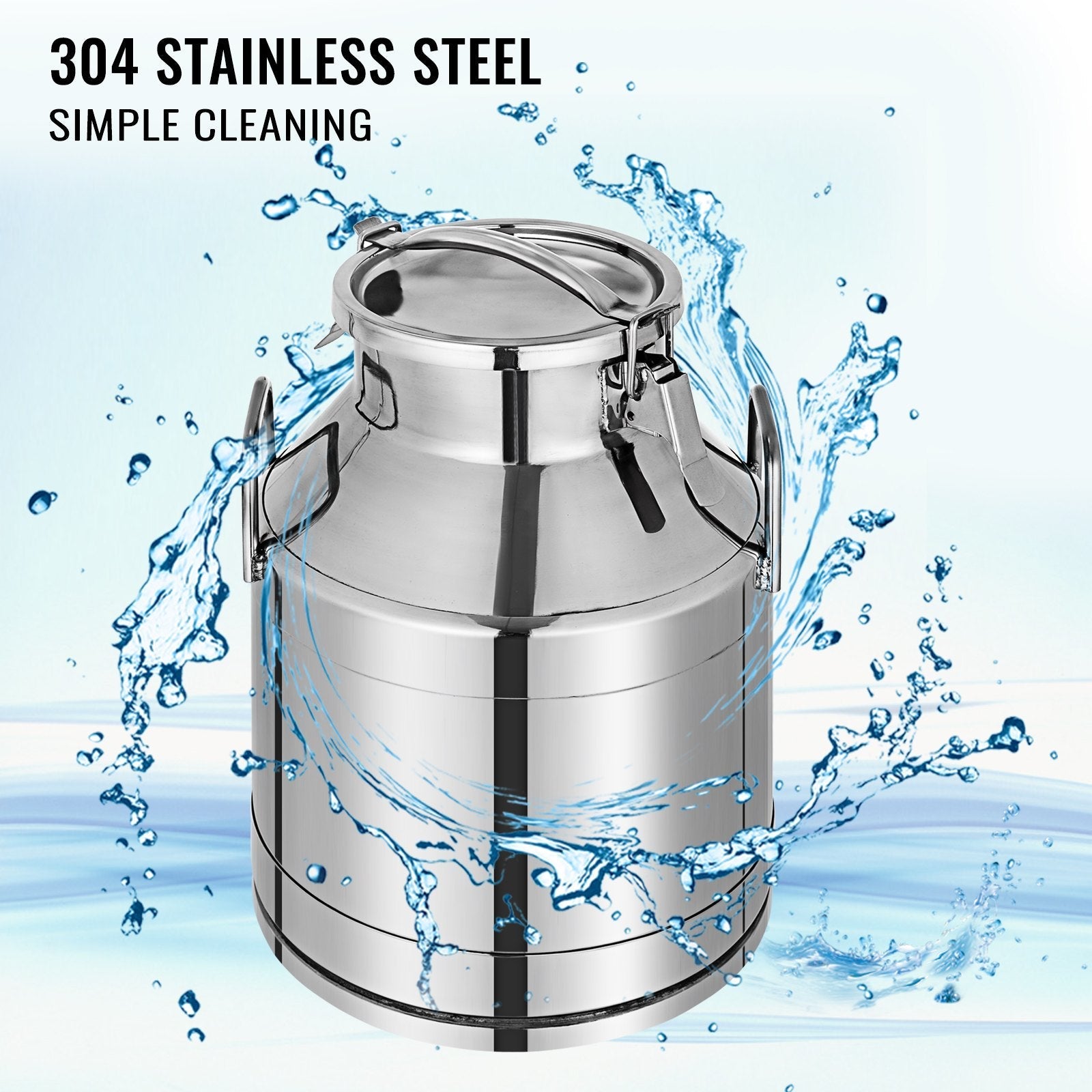 VEVOR Stainless Steel Milk Can 20 Liter Milk Bucket Wine Pail Bucket 5.25 Gallon Milk Can Tote Jug with Sealed Lid Heavy Duty 