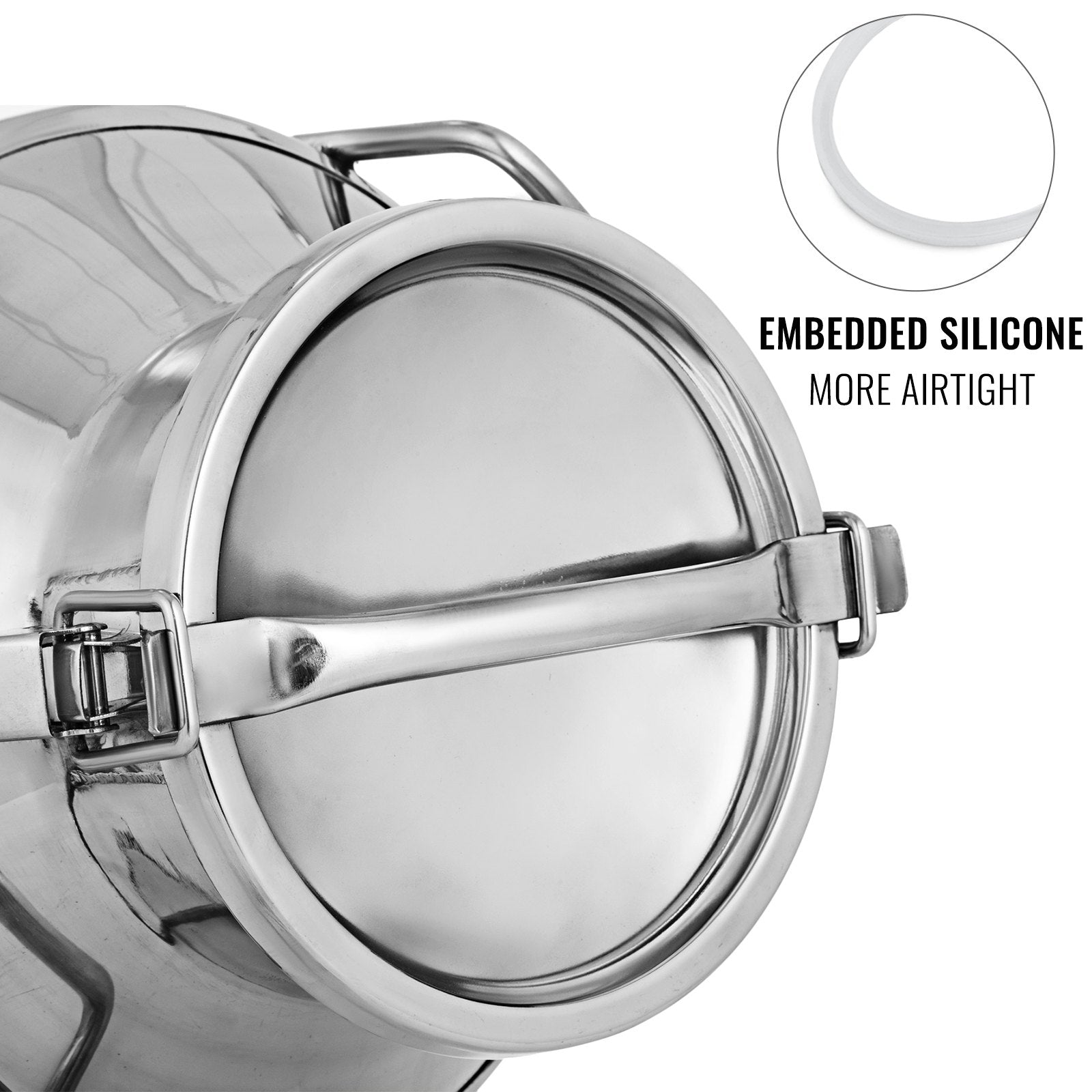 VEVOR Stainless Steel Milk Can 20 Liter Milk Bucket Wine Pail Bucket 5.25 Gallon Milk Can Tote Jug with Sealed Lid Heavy Duty 