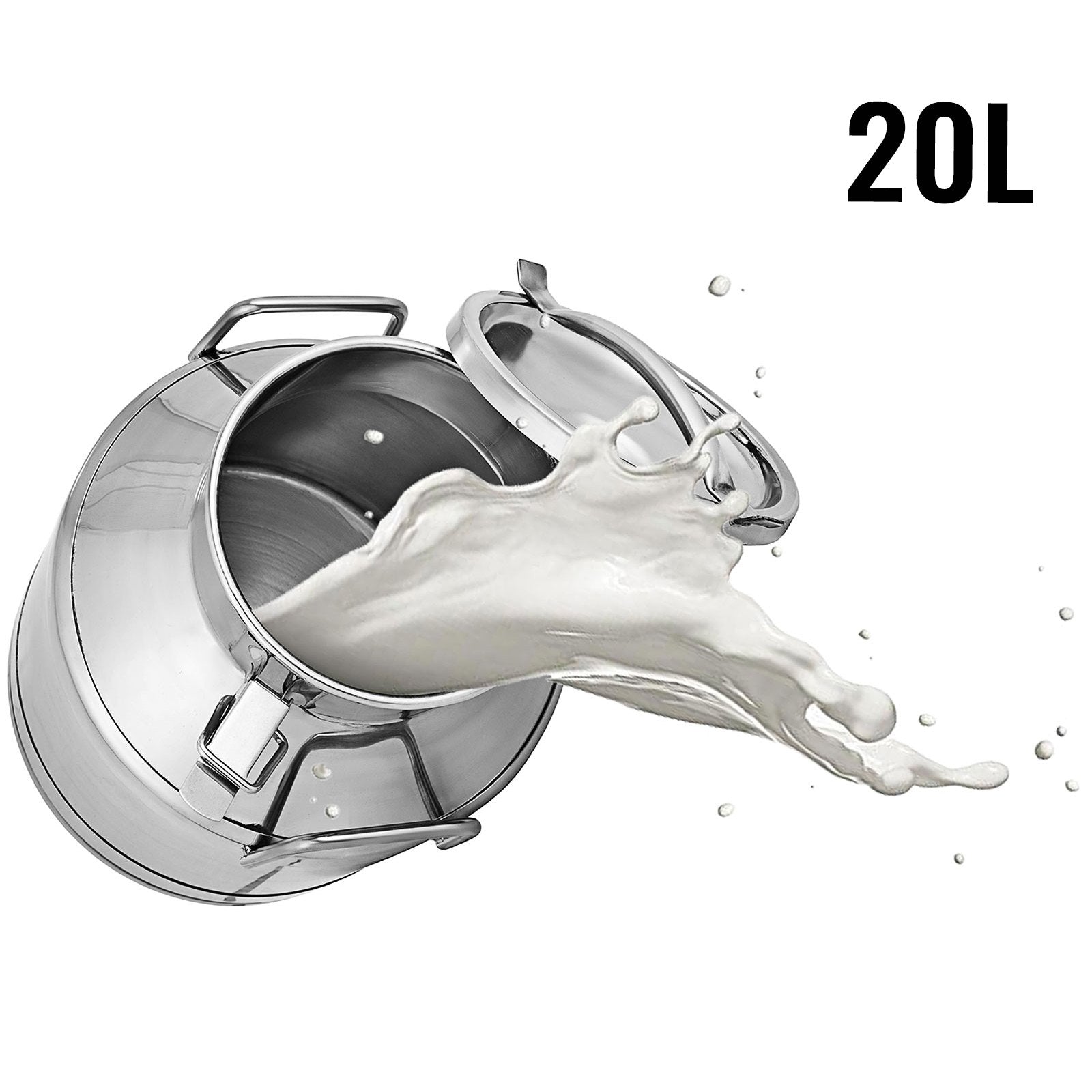VEVOR Stainless Steel Milk Can 20 Liter Milk Bucket Wine Pail Bucket 5.25 Gallon Milk Can Tote Jug with Sealed Lid Heavy Duty 