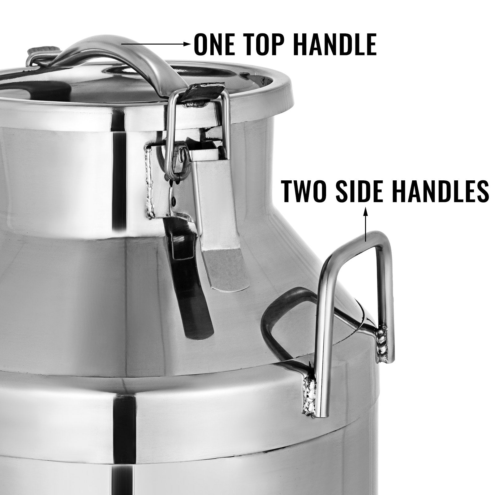 VEVOR Stainless Steel Milk Can 20 Liter Milk Bucket Wine Pail Bucket 5.25 Gallon Milk Can Tote Jug with Sealed Lid Heavy Duty 