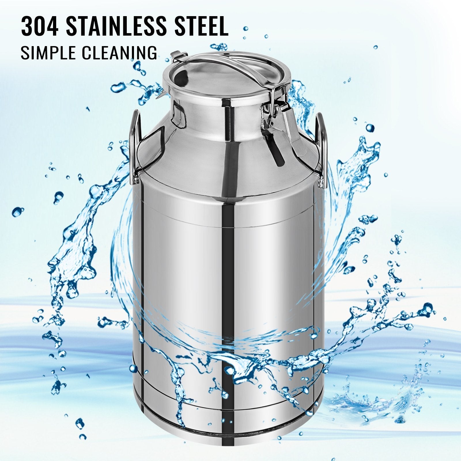 VEVOR Milk Can 50 Liter 304 Stainless Steel Milk Bucket Wine Pail Bucket 13.25 Gallon Milk Can Tote Jug with Sealed Lid Heavy Duty 