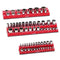 VEVOR Magnetic Socket Organizer Set 3PCS Magnetic Socket Trays Red for SAE