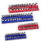 VEVOR Magnetic Socket Organizer Set 4PCS Socket Trays Blue & Red for Metric SAE