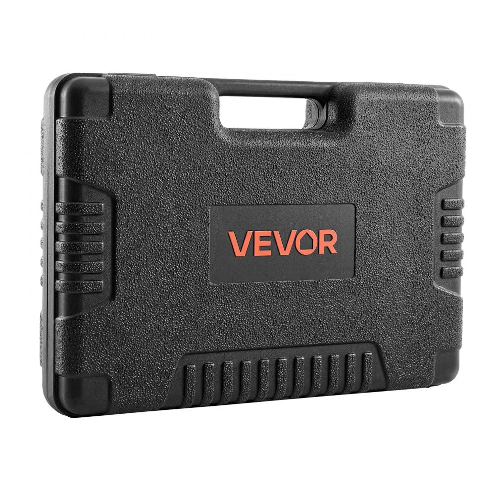 VEVOR 69-Piece Socket Set, 1/4" & 3/8" Drive SAE & Metric Ratchet Wrench Set with Case