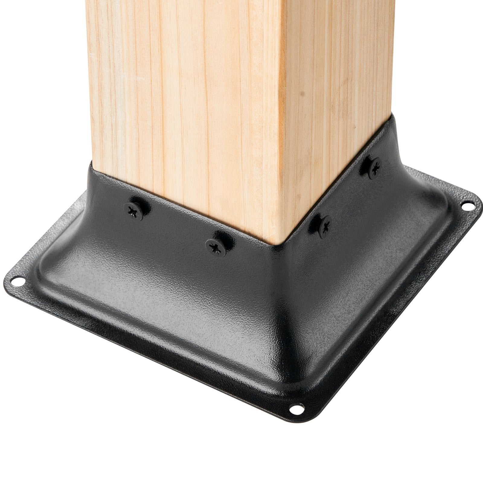 VEVOR 4x4 Post Base 4Pcs, Internal 3.6"x3.6" Heavy Duty Powder-Coated Steel Post Bracket Fit for Standard Wood Post Anchor, Decking Post Base for Deck Porch Handrail Railing Support 