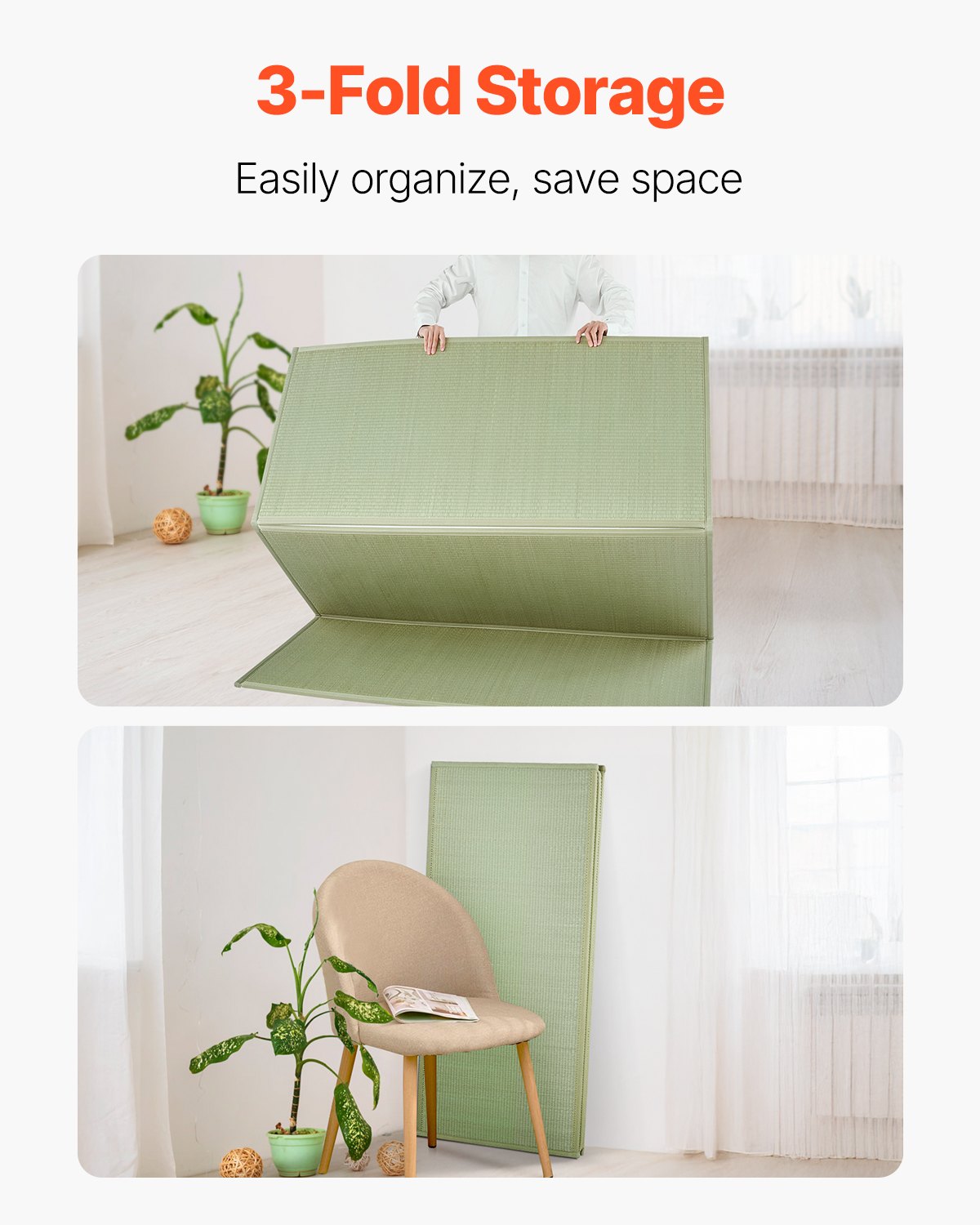 VEVOR Japanese Tatami Mat King Foldable & Non-Slip Rush Grass Tatami Mattress 