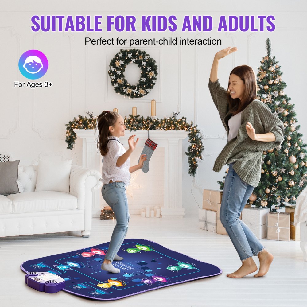 VEVOR Dance Mat for Kids Dance Pad Toy with Wireless Bluetooth Gift for 3+ Girls 