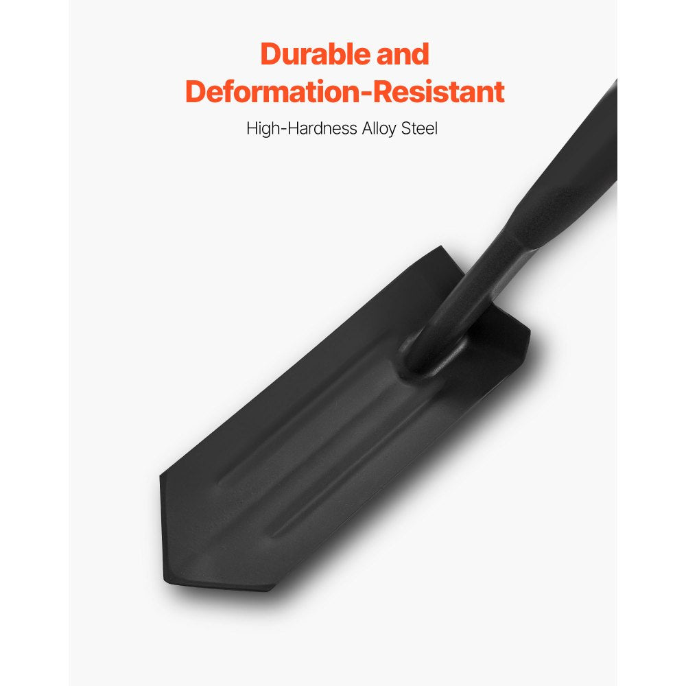 56-Inch Trenching Shovel with 4-Inch Blade, Fiberglass Handle and Non-Slip Grip