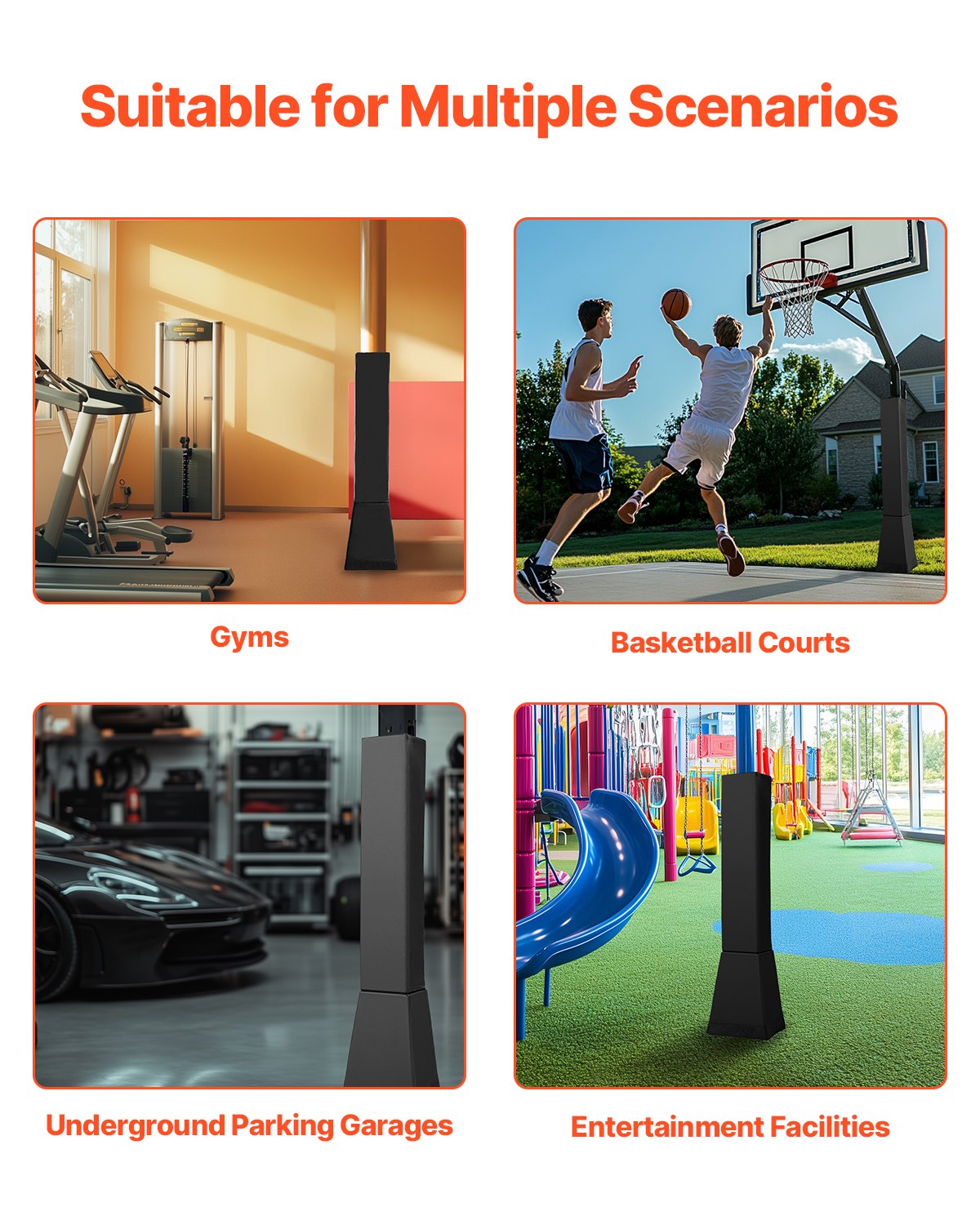 VEVOR 64" Basketball Pole Pad All-weather Durable Padding for 7"x7" Square Pole 