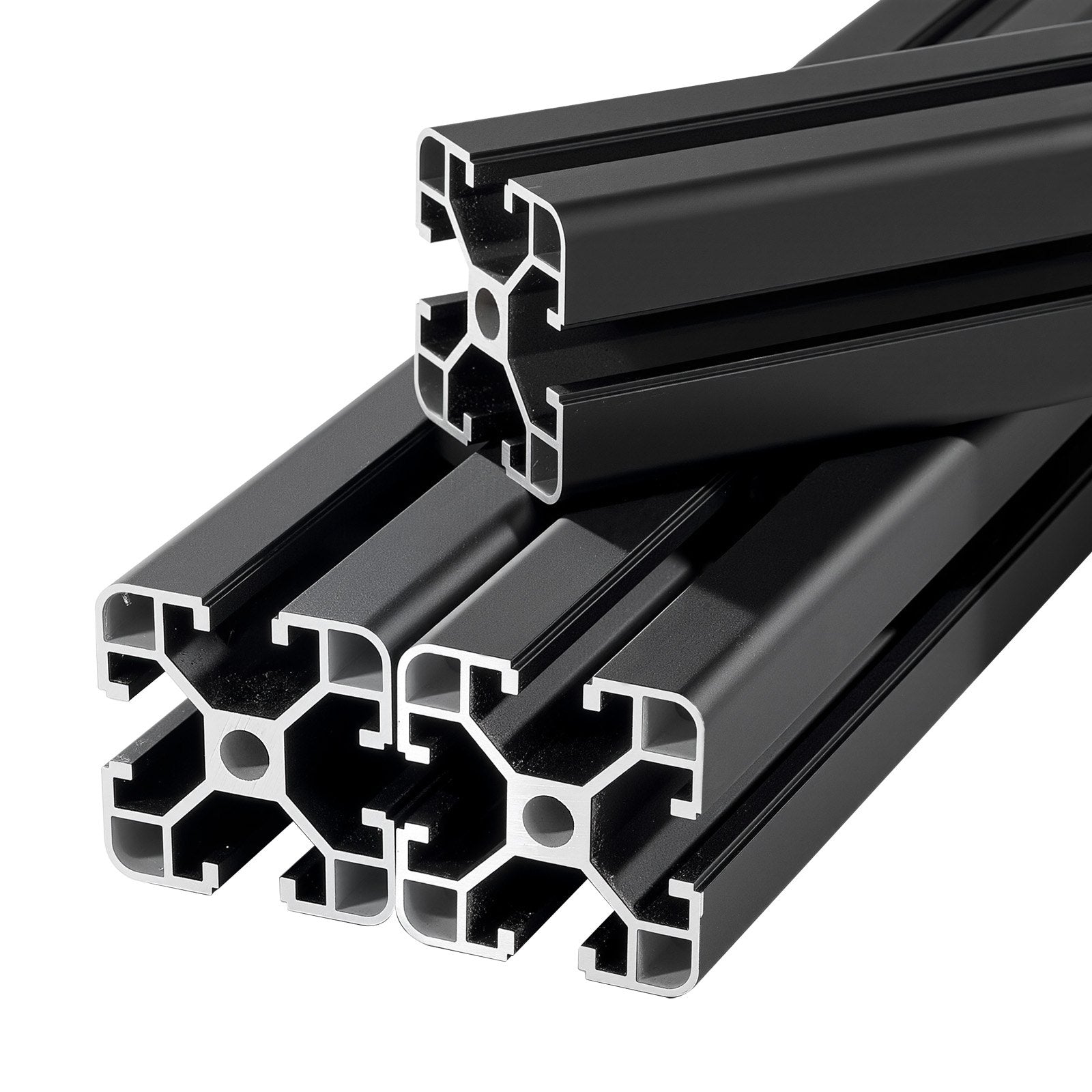 4PCS 4040 Aluminum Extrusion Profile 78.74" (2000mm) T-Slot Linear Rails, European Standard Anodized 6063-T5 Aluminum for CNC Machines, 3D Printers & DIY Workbenches - Black