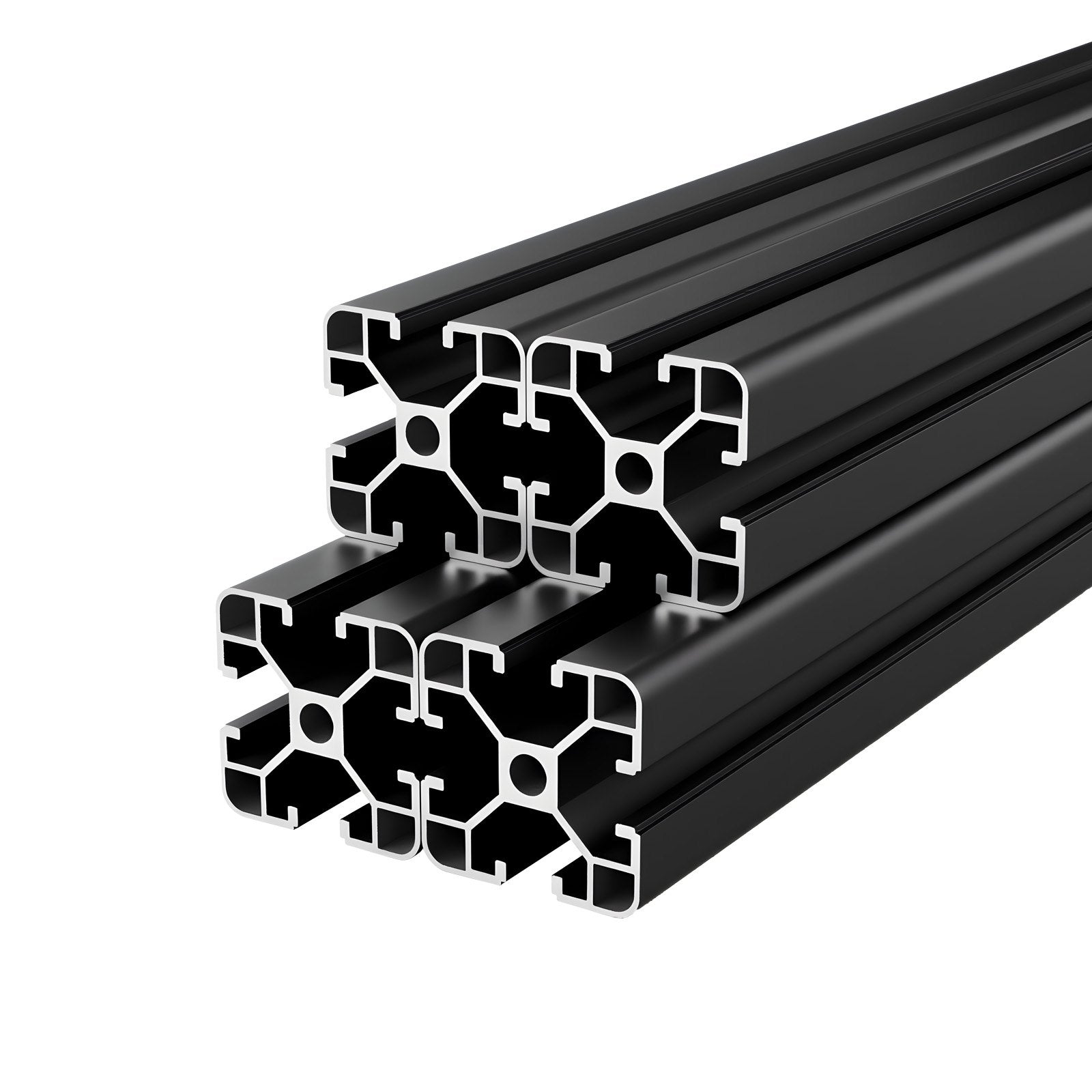 4PCS 4040 Aluminum Extrusion Profile 78.74" (2000mm) T-Slot Linear Rails, European Standard Anodized 6063-T5 Aluminum for CNC Machines, 3D Printers & DIY Workbenches - Black