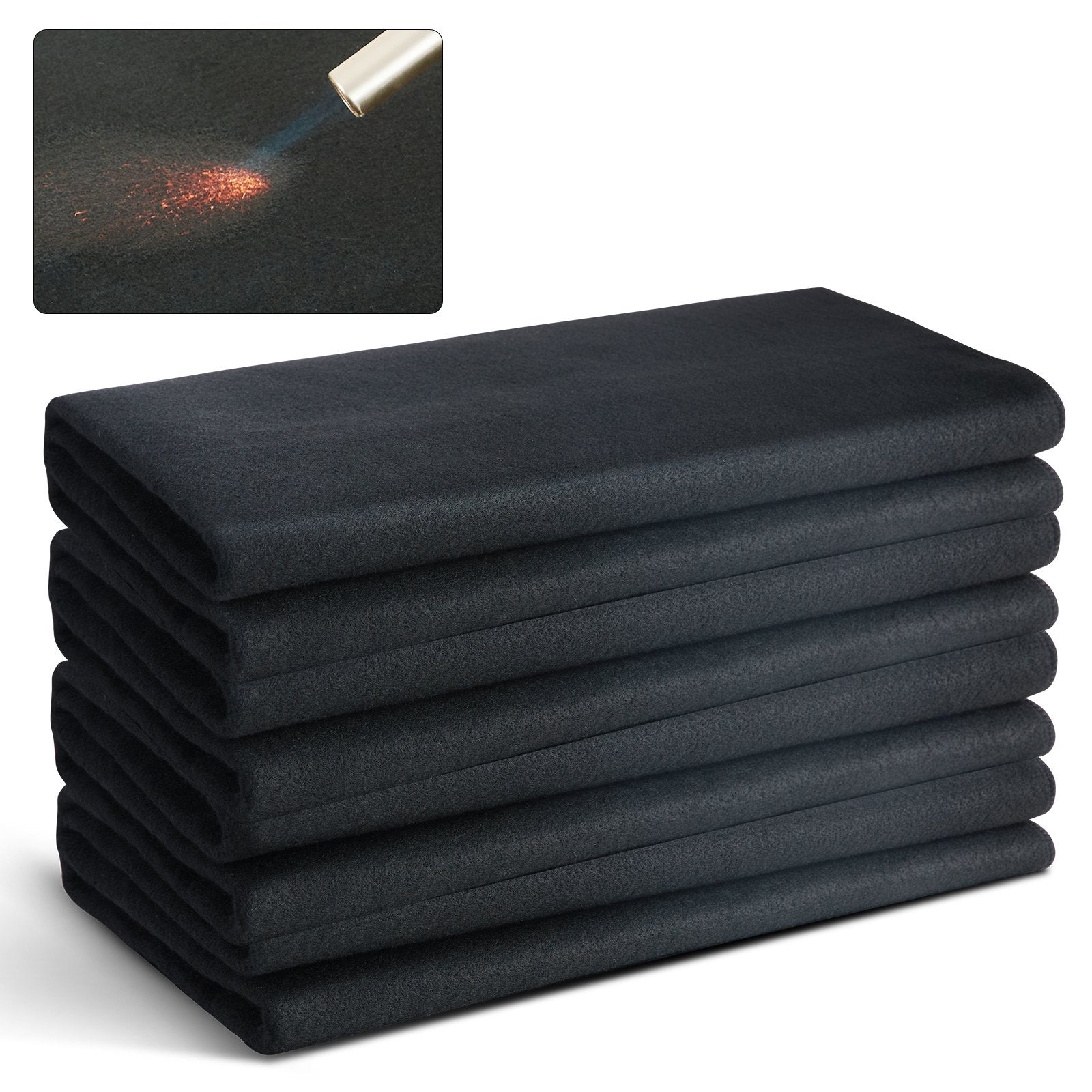 VEVOR Carbon Felt Welding Blanket 4 Pack, 37" x 36" Flame Retardant Welding Blanket, Up To 1800°F Heat Resistant Blanket Set, Cuttable Carbon Fiber Fire Retardant Insulation Welding Mat Pad 