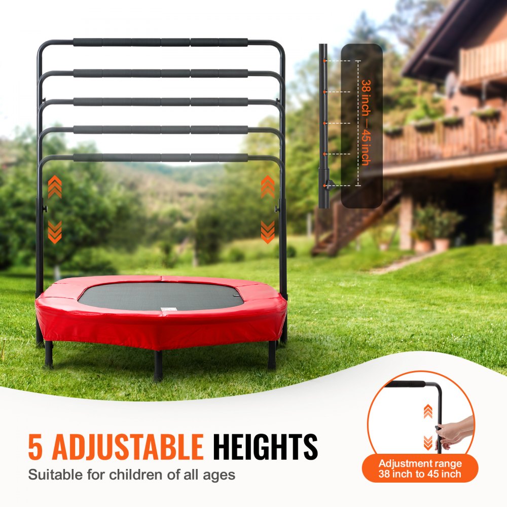 VEVOR 56" Trampoline for Kids Foldable Mini Toddler Trampoline Indoor Outdoor 
