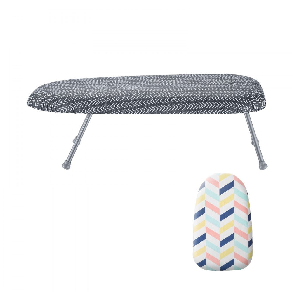 VEVOR Tabletop Ironing Board 23.4 x 14.4, Small Iron Board with Heat Resistant Cover and 100% Cotton Cover, Mini Ironing Board with 7mm Thickened Needle Cotton Layer for Small Spaces, Travel Use 