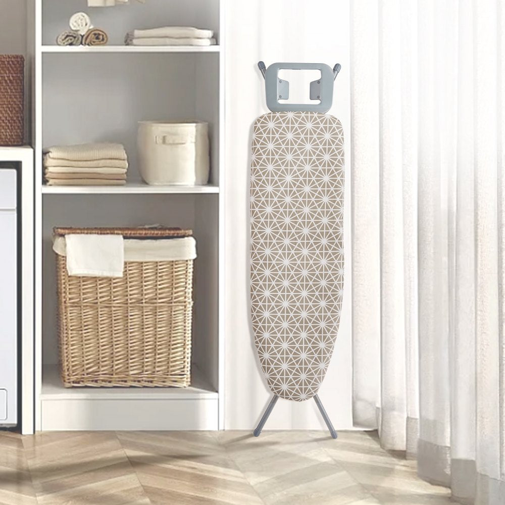 VEVOR Ironing Board with Large 51 x 13 Ironing Surface, Thickened 4 Layers Iron Board with Heat Resistant Cover and 100% Cotton Cover, 7 Adjustable Heights Ironing Board for Home Laundry Room Use 