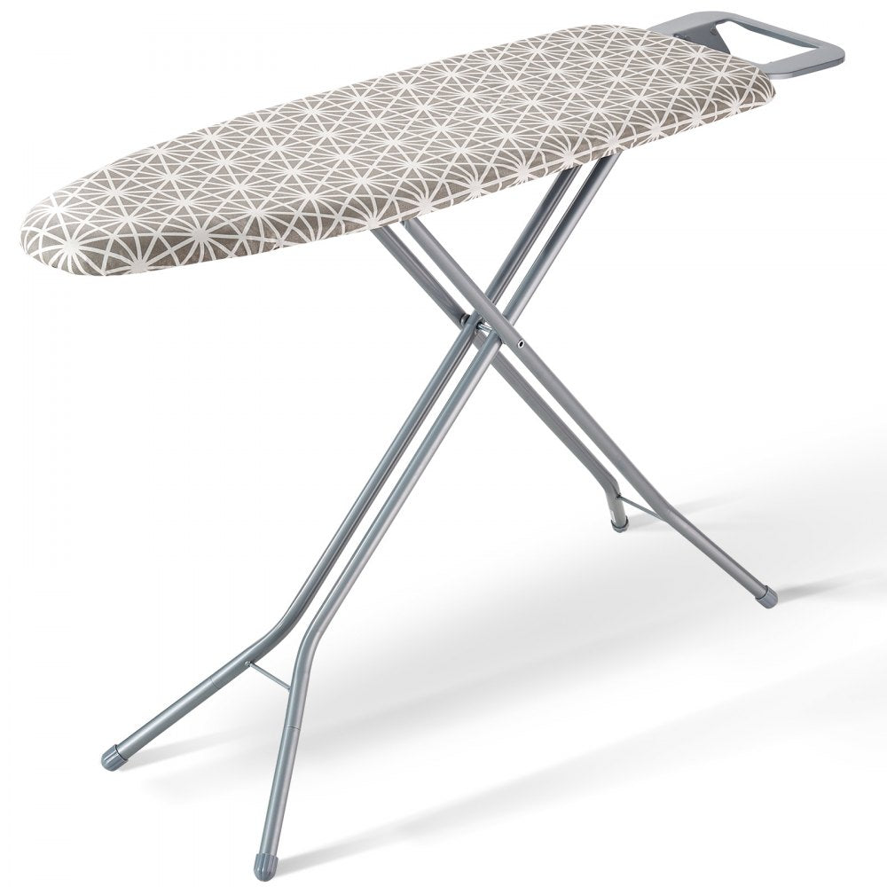 VEVOR Ironing Board with Large 51 x 13 Ironing Surface, Thickened 4 Layers Iron Board with Heat Resistant Cover and 100% Cotton Cover, 7 Adjustable Heights Ironing Board for Home Laundry Room Use 