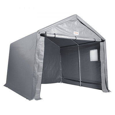 VEVOR Portable Outdoor Storage Shelter Shed, 8 x 14 x 7.6 ft Heavy Duty Instant Storage Tent Garage Sheds with Roll-up Zipper Door and Ventilated Windows for Motorcycle, Bike, Garden Tools 
