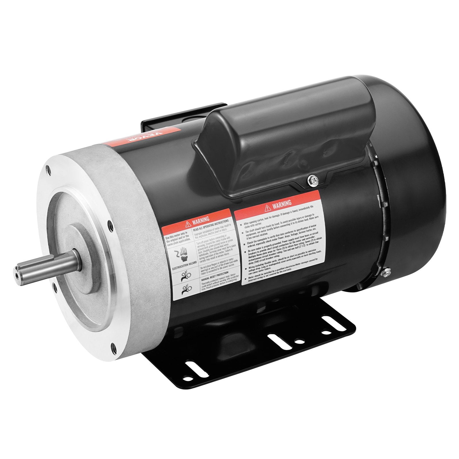 VEVOR 1HP Electric Motor 1725RPM AC115V/230V 56C Frame 1-Phase 5/8" Keyed Shaft 