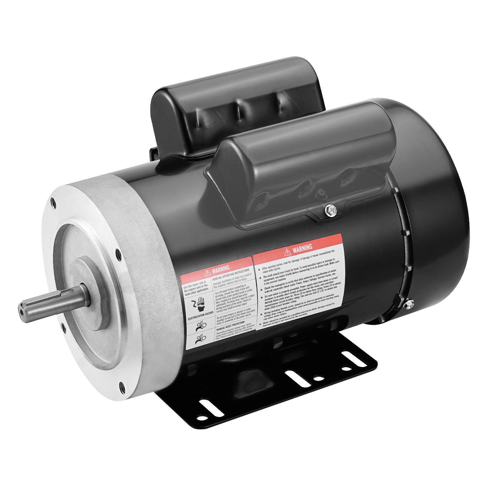 VEVOR 1.5HP Electric Motor 3450RPM AC11V/230V 56C Frame 1-Phase 5/8" Keyed Shaft 