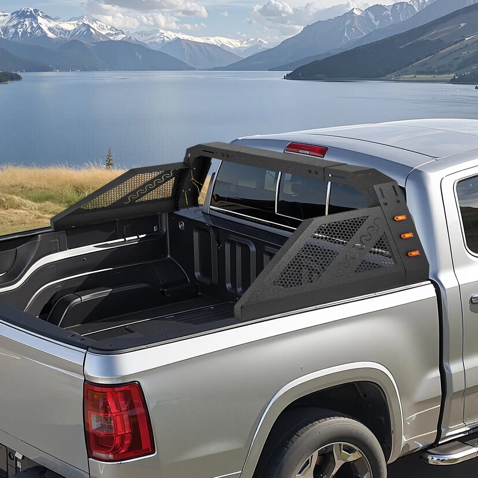 VEVOR Truck Bed Roll Bar Universal Chase Rack with Light for Full-Size Pickup