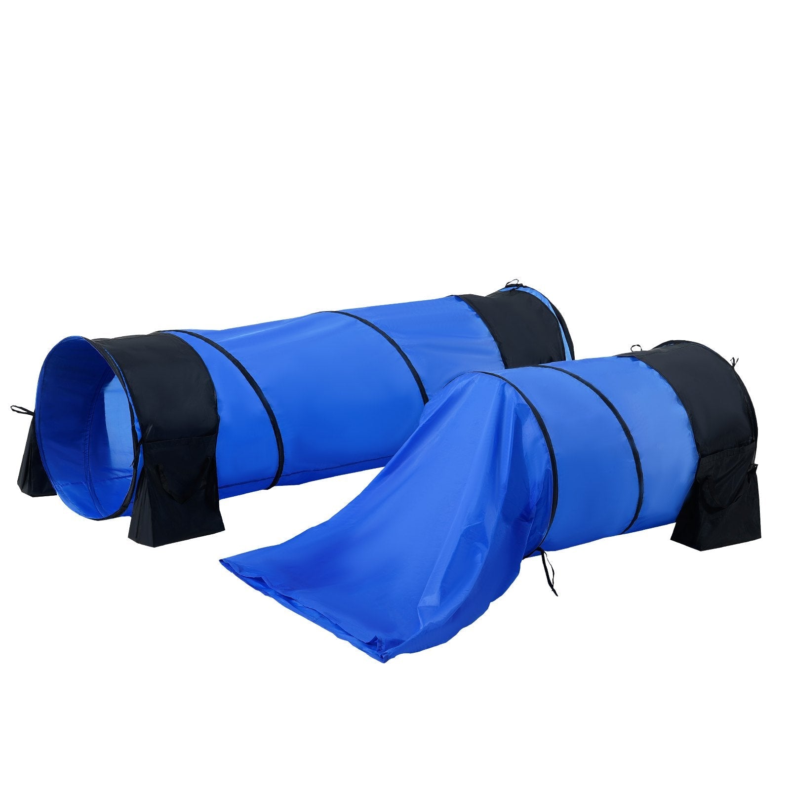 VEVOR Dog Agility Training Equipment 7 PCS Set w/ Hurdles 2 Tunnels Jump Ring 