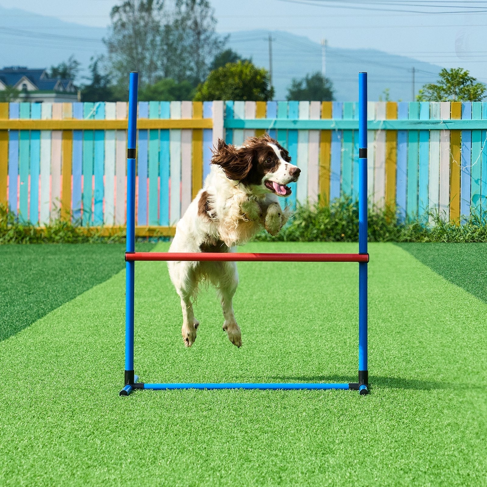 VEVOR Dog Agility Training Equipment 5 PCS Set with Hurdles Tunnel Jump Ring 